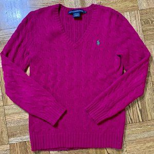 Pink Ralph Lauren Sport v-neck sweater